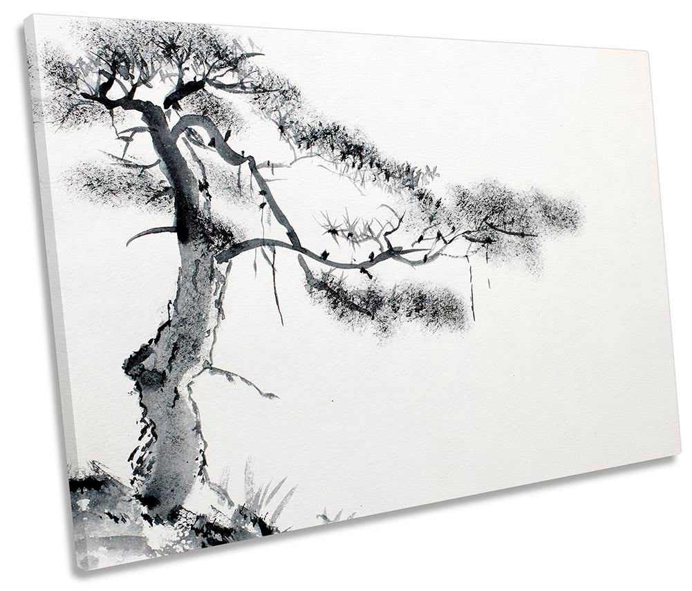 Lone Floral Tree Modern White