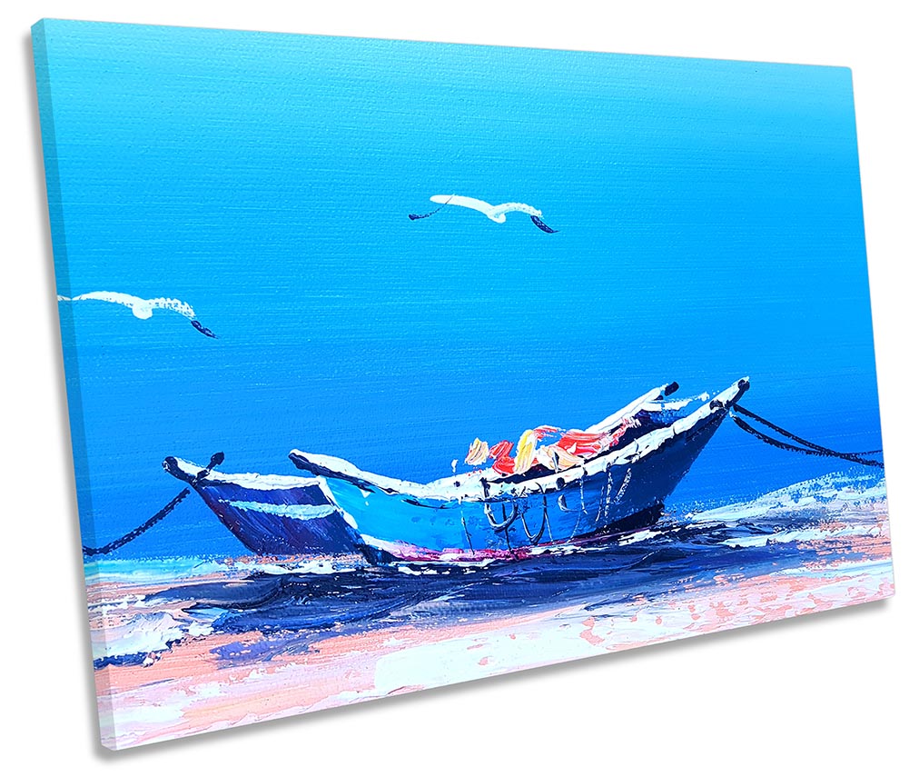 Fishing Boats Seascape Blue