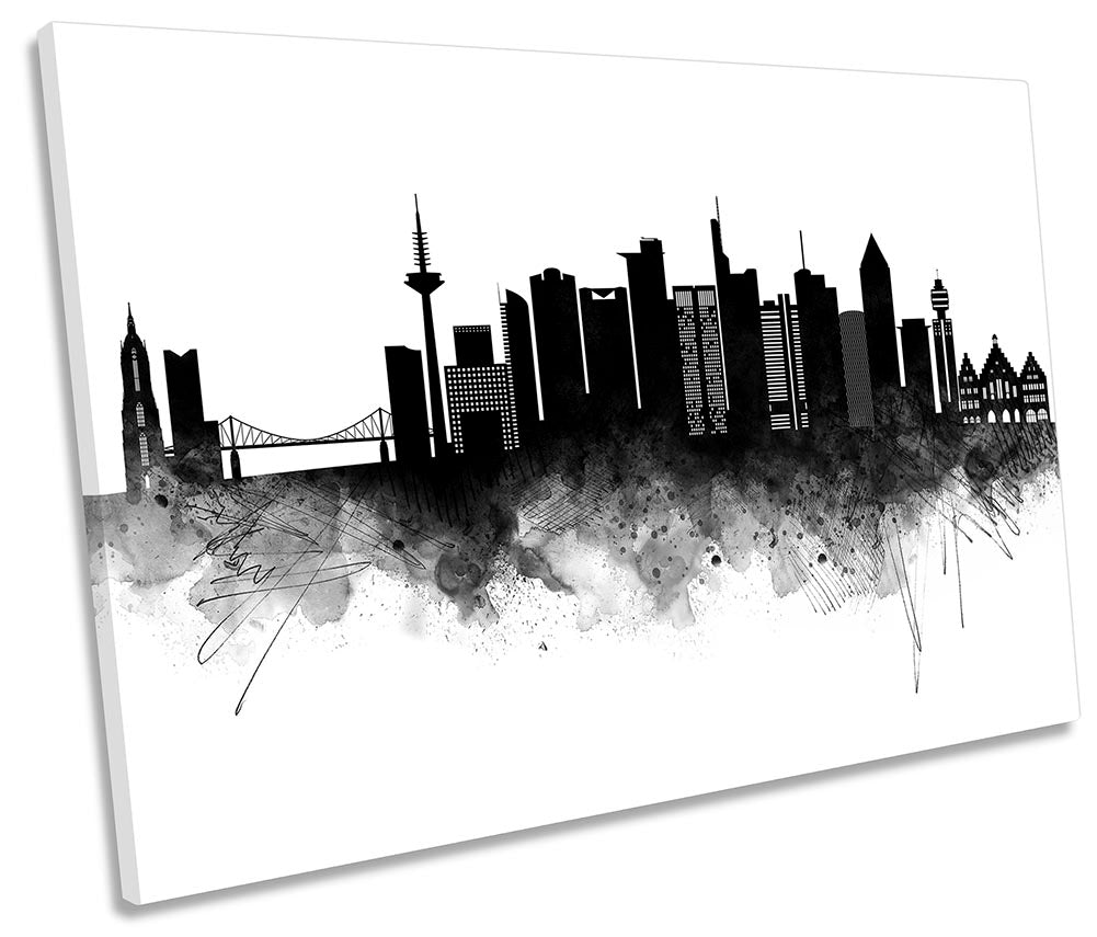 Frankfurt Abstract City Skyline Black