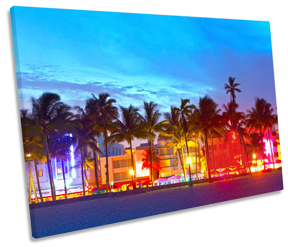 Miami Ocean Drive Beach Night