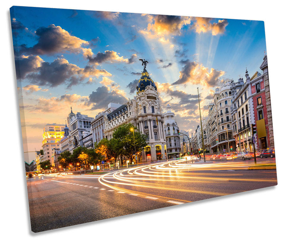 Madrid Spain Sunset City