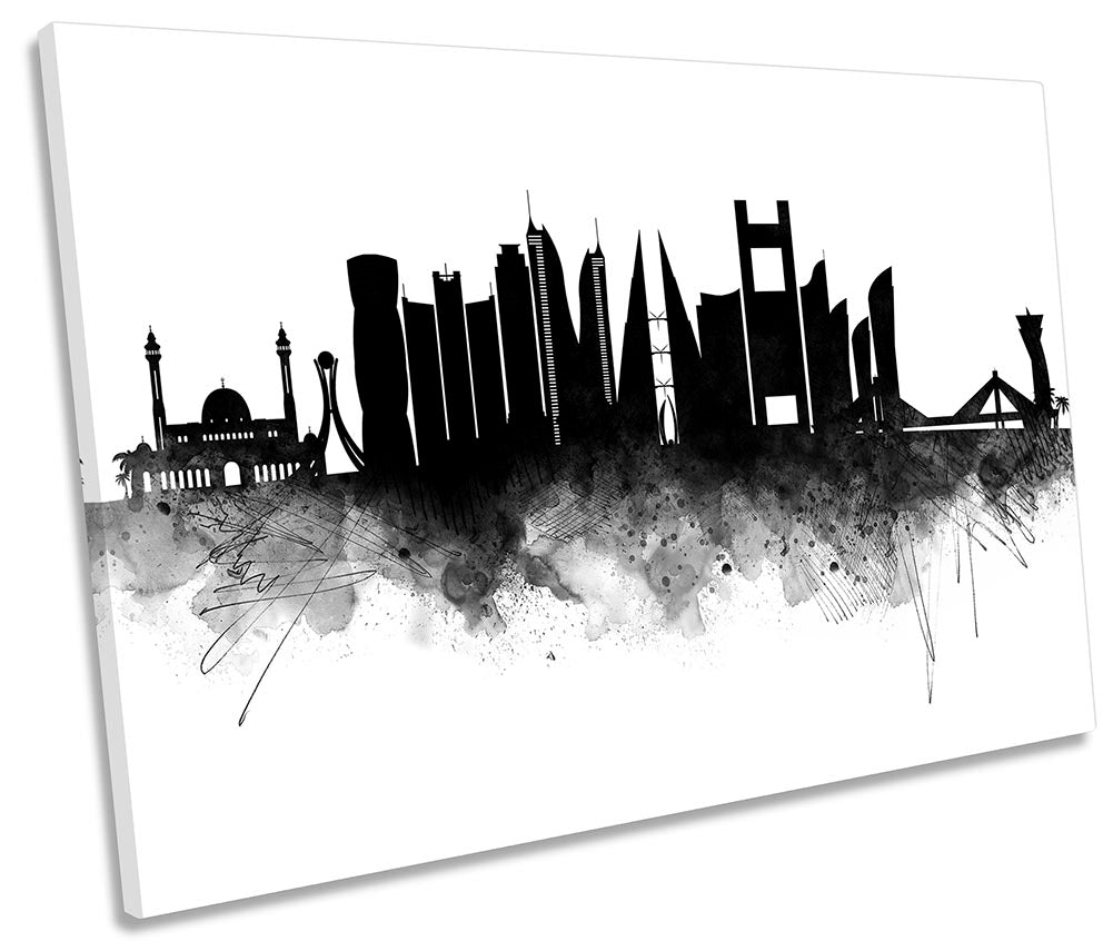 Manama Abstract City Skyline Black