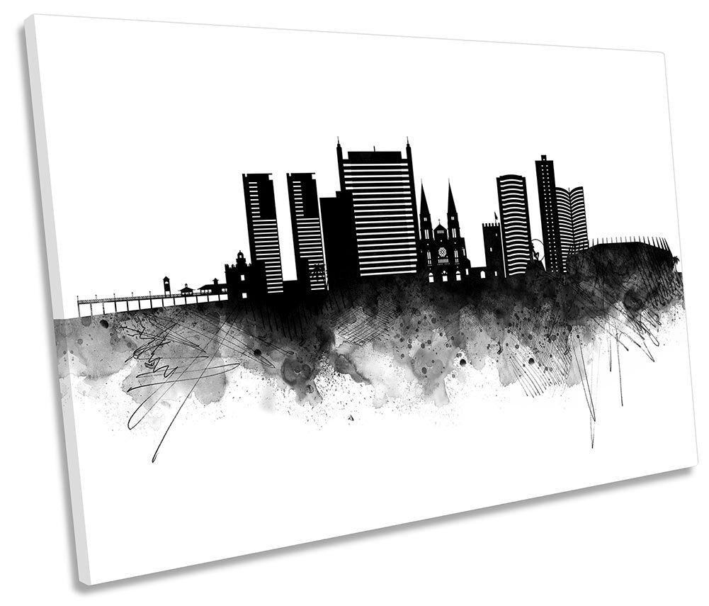 Fortaleza Abstract City Skyline Black