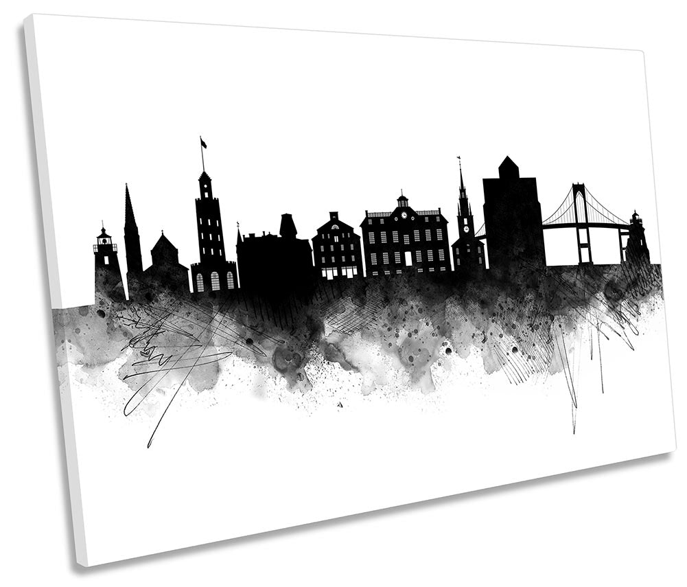 Newport Abstract City Skyline Black