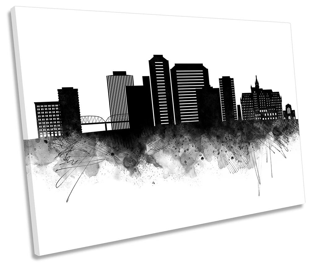 Saskatoon Abstract City Skyline Black