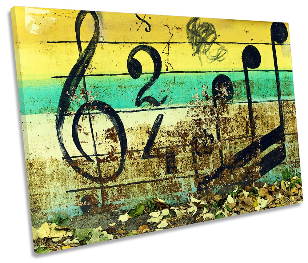 Abstract Grunge Music Notes