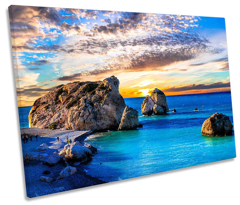 Cyprus Island Sunset Seascape Blue