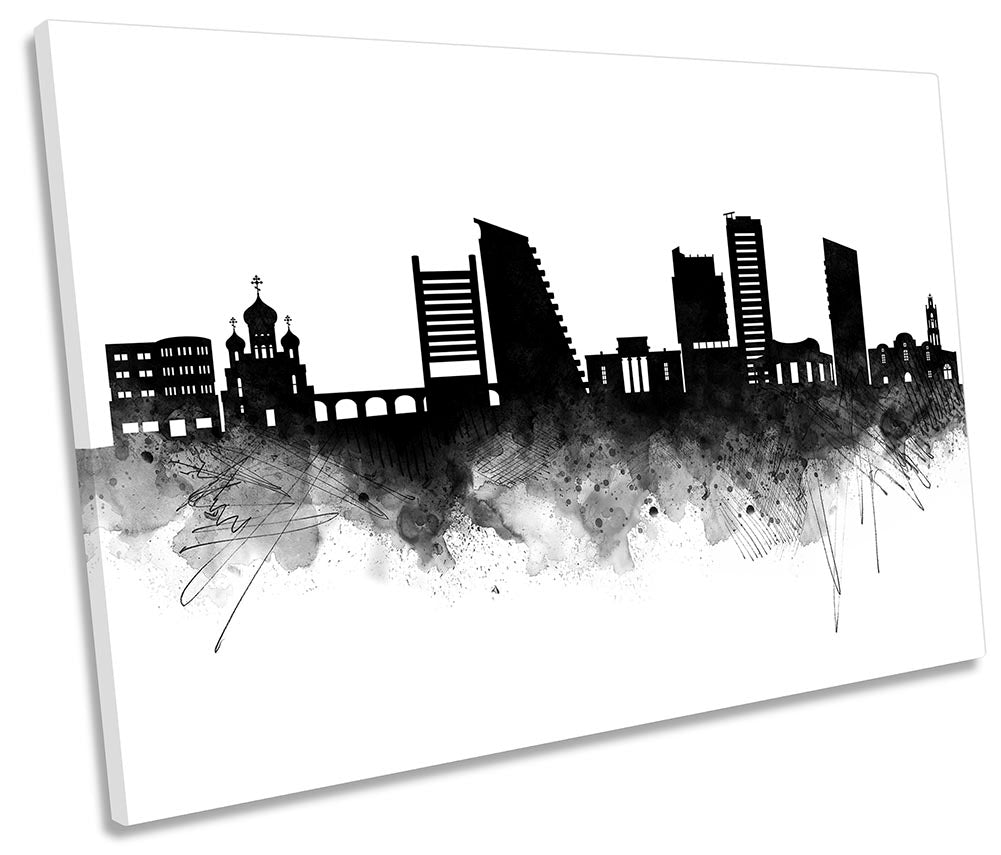 Nicosia Abstract City Skyline Black