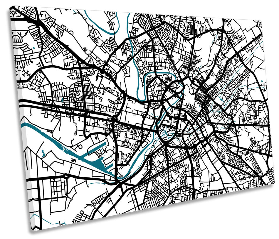 Manchester Map City Minimalistic Modern