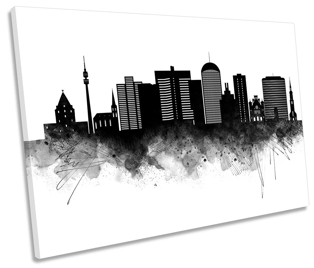 Dortmund Abstract City Skyline Black