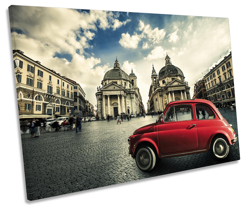 Rome Italy Red Car