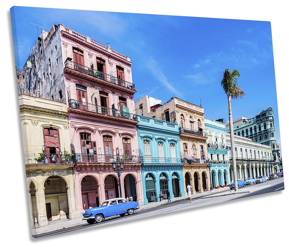 Cuba Cityscape Street Blue