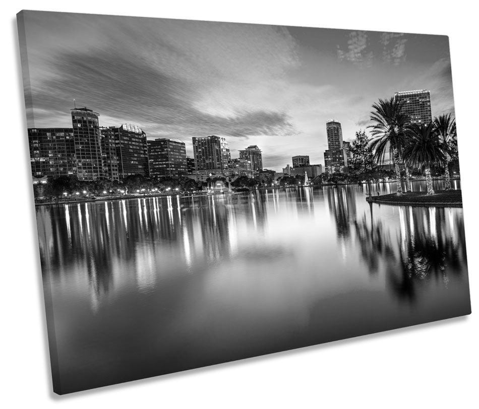 Florida Orlando Skyline City B&W