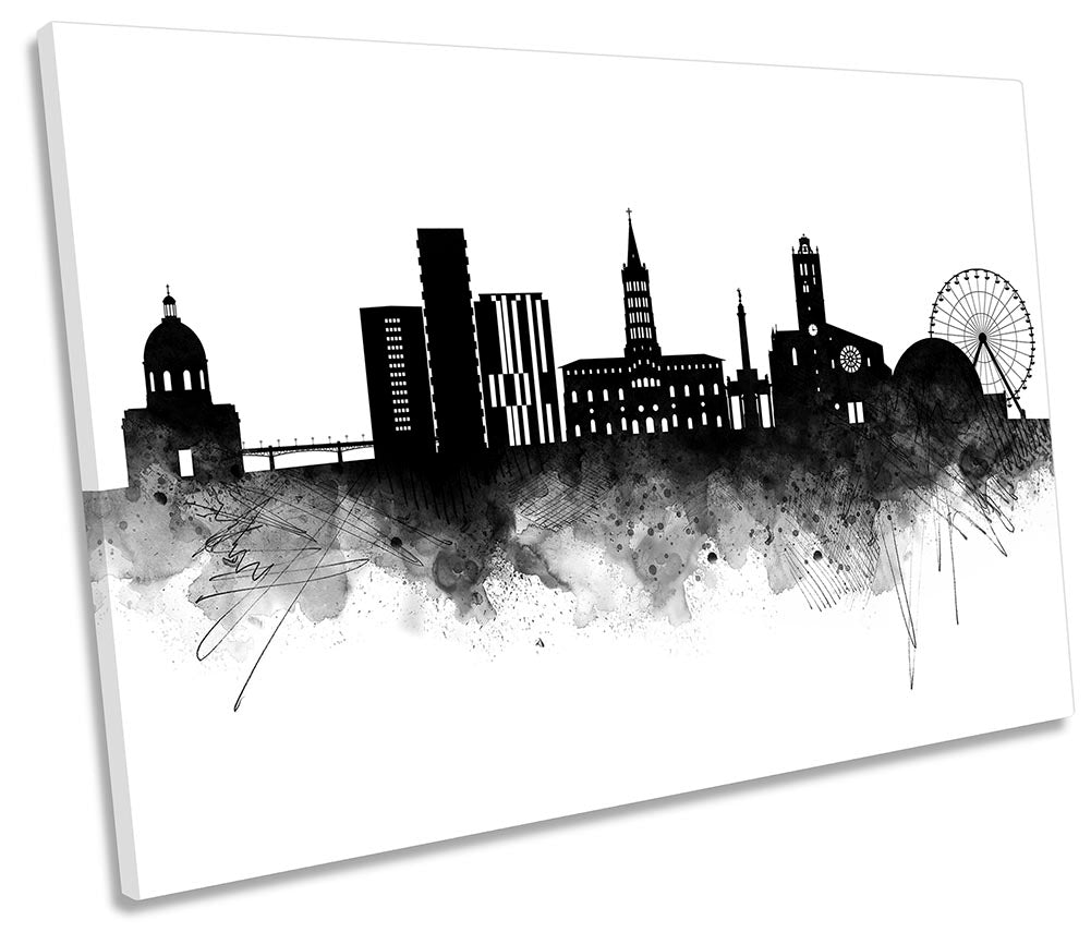 Toulouse Abstract City Skyline Black