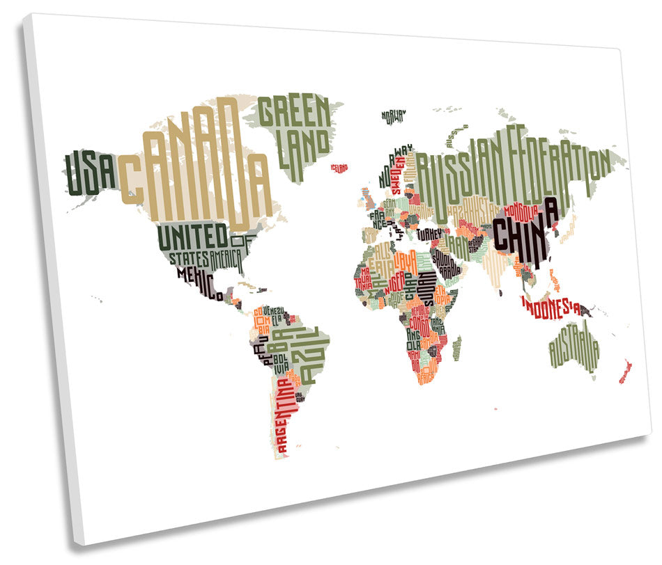 World Map Typography