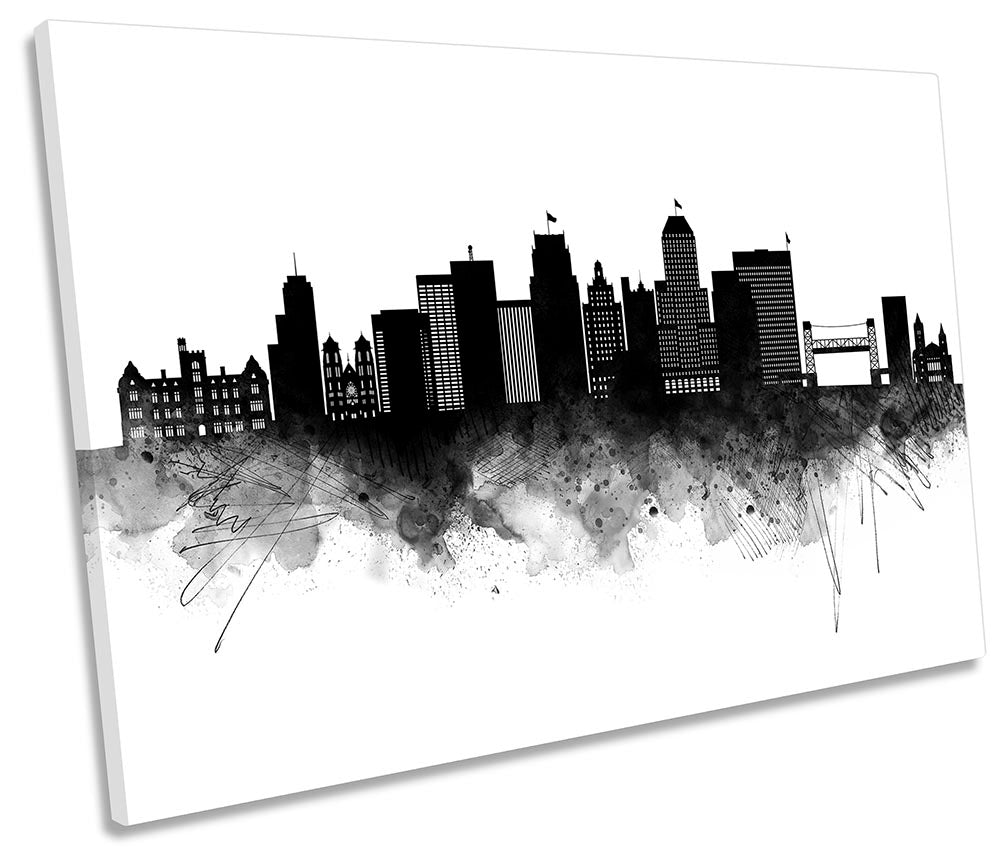 Newark Abstract City Skyline Black