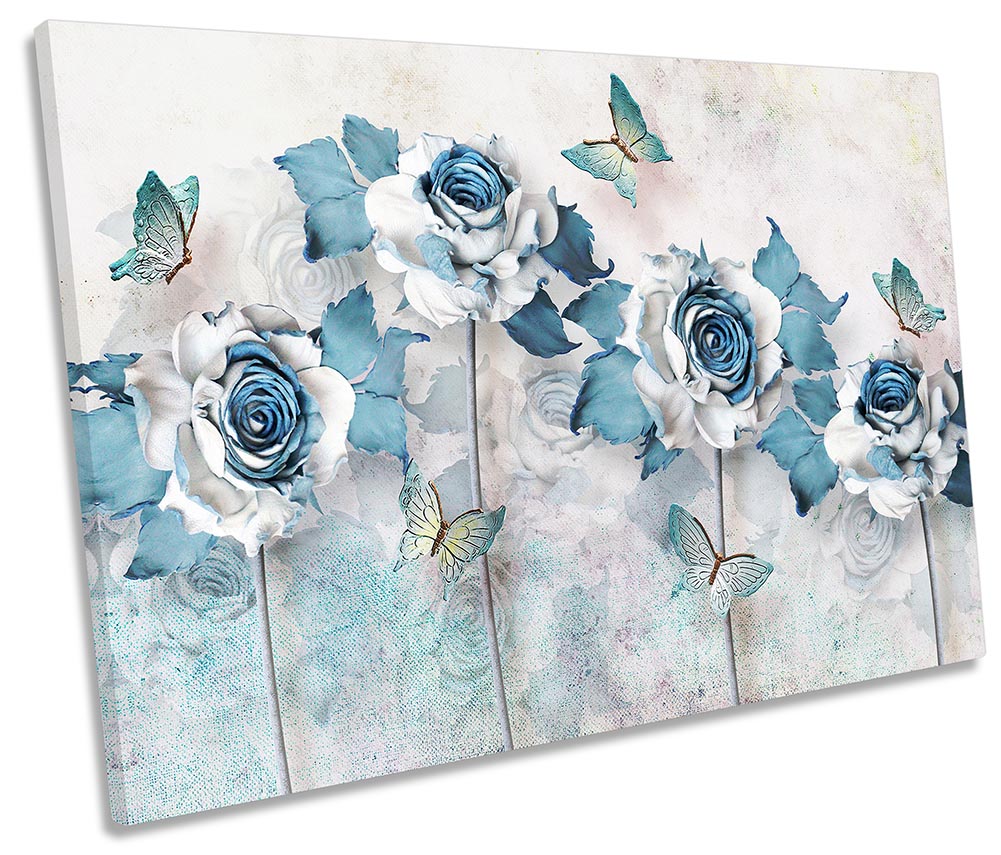 Butterfly Flowers Floral Blue