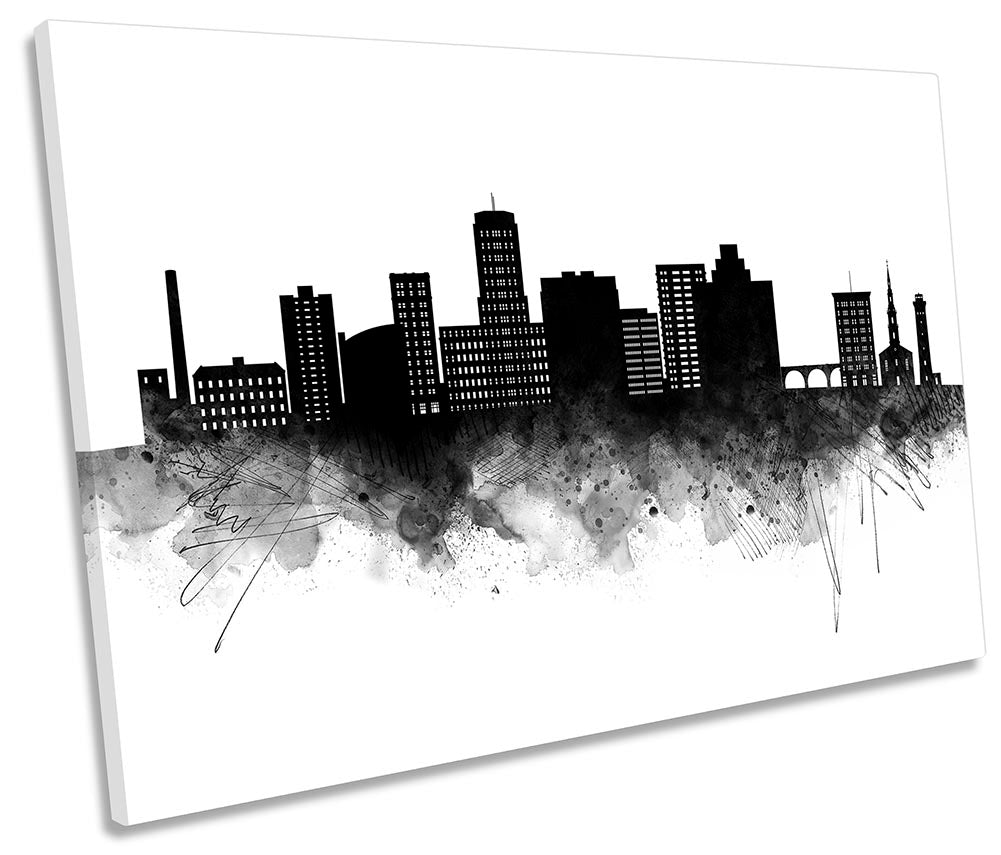 Reading USA Abstract City Skyline Black