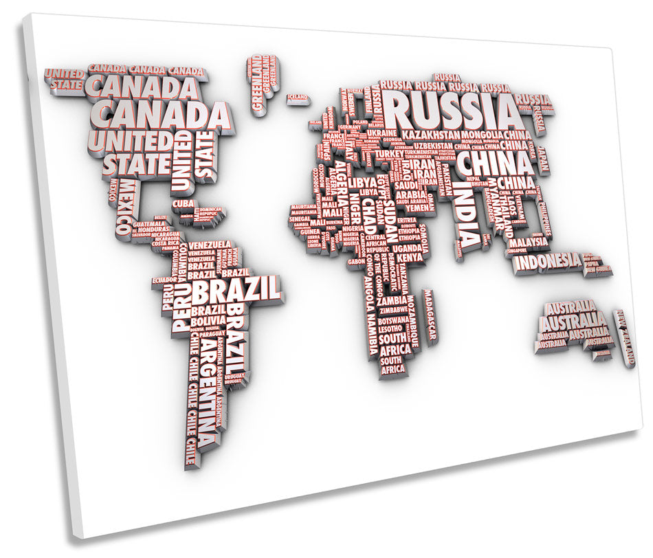 Map of the World Typography