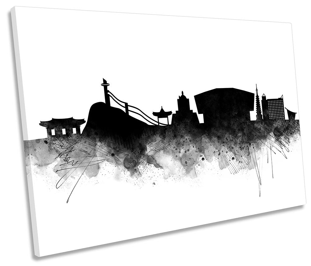 PyeongChang Abstract City Skyline Black