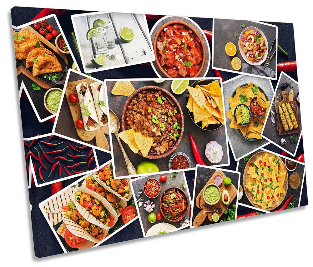 Mexican Food Collage Kitchen Multi-Coloured