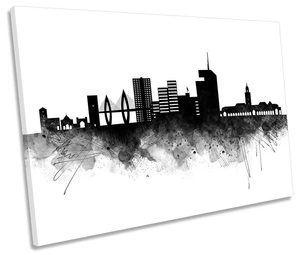 Rabat Abstract City Skyline Black