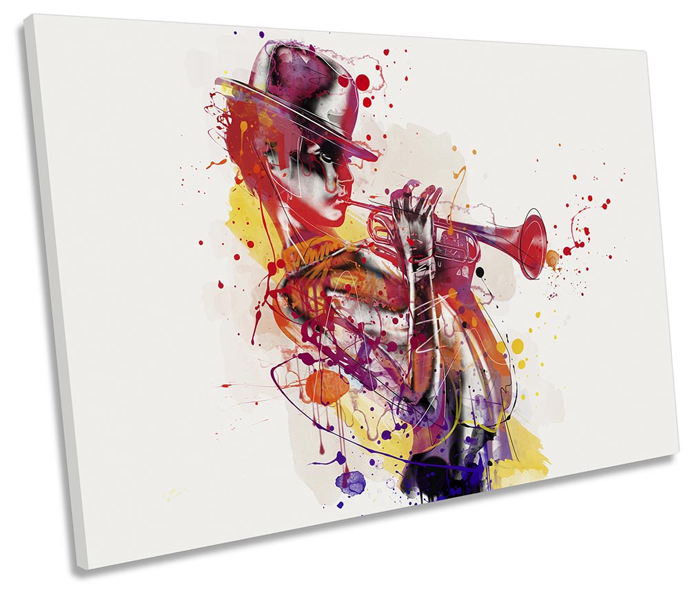 Jazz Trumpet Watercolour Multi-Coloured