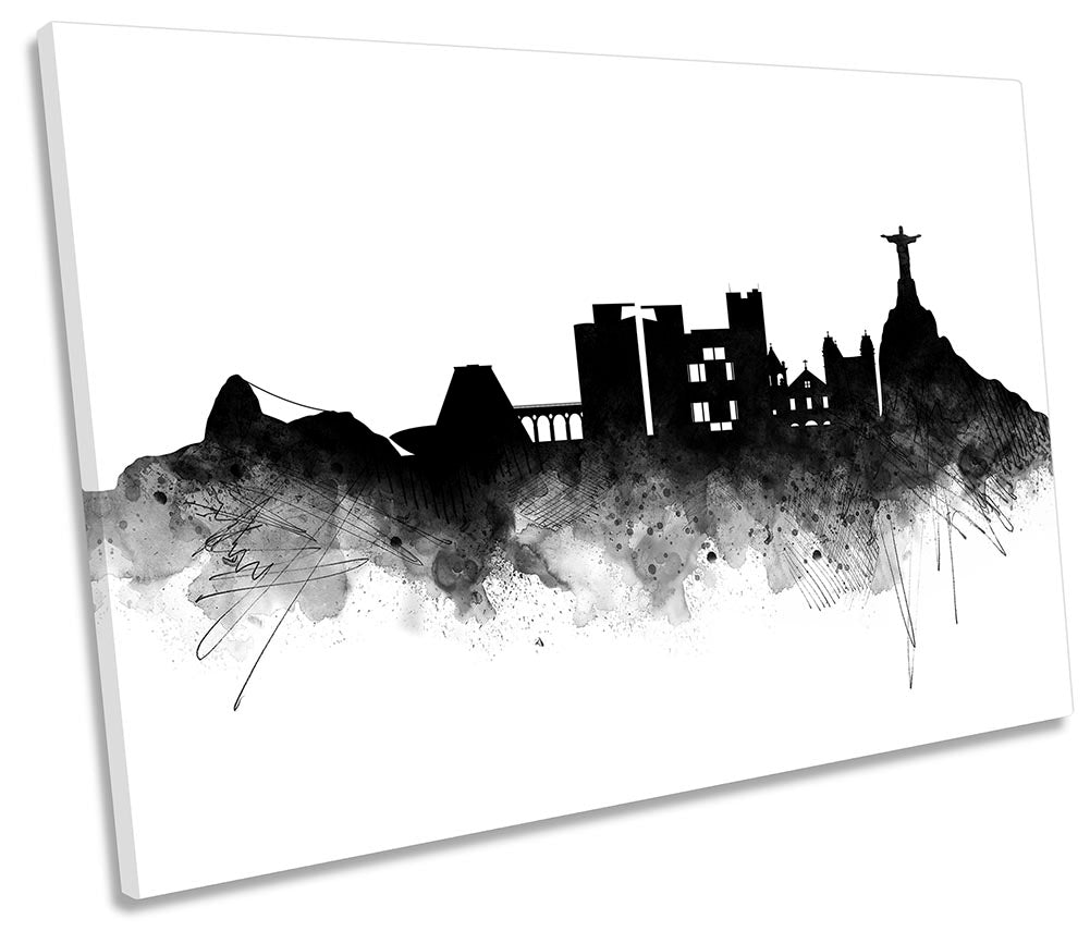 Rio de Janeiro Abstract City Skyline Black