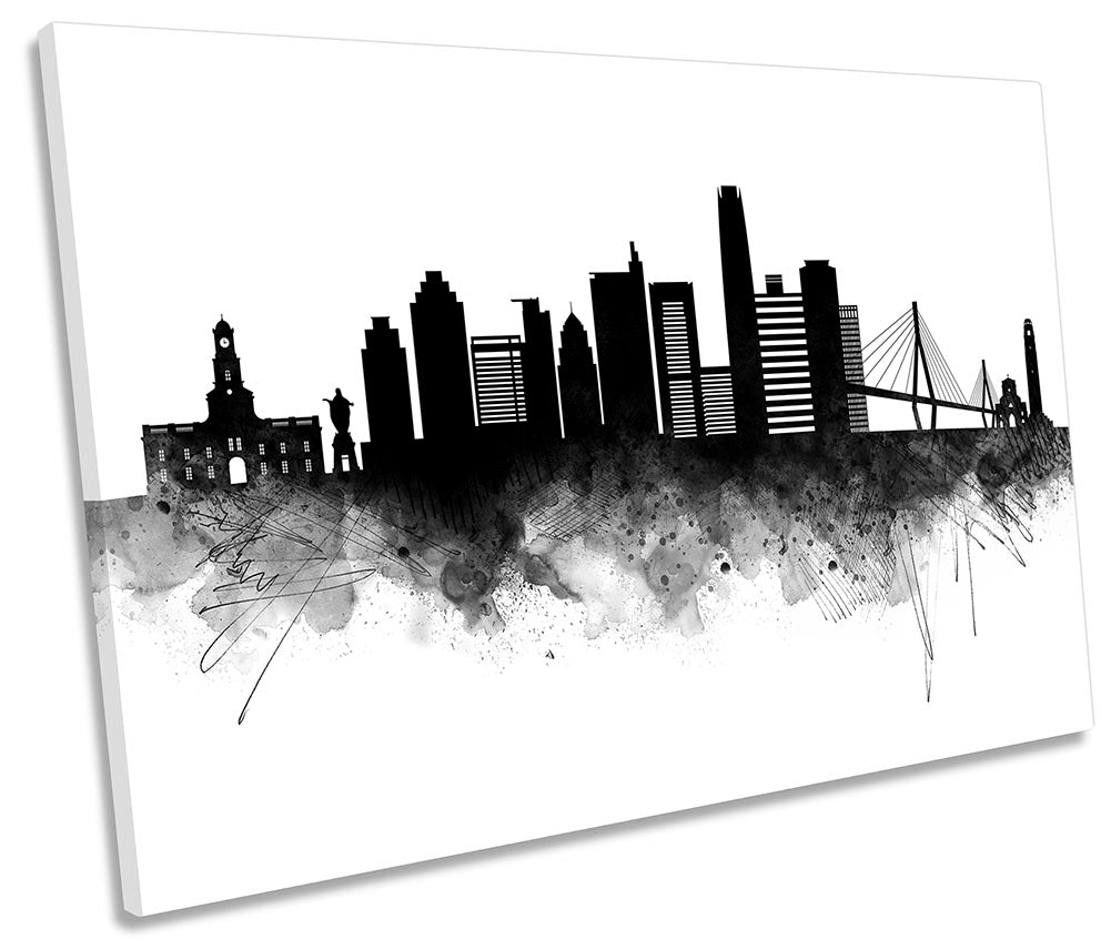 Santiago Abstract City Skyline Black