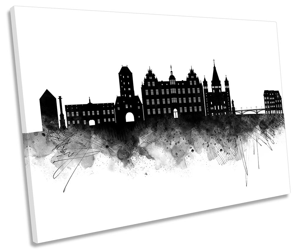 Mainz Abstract City Skyline Black