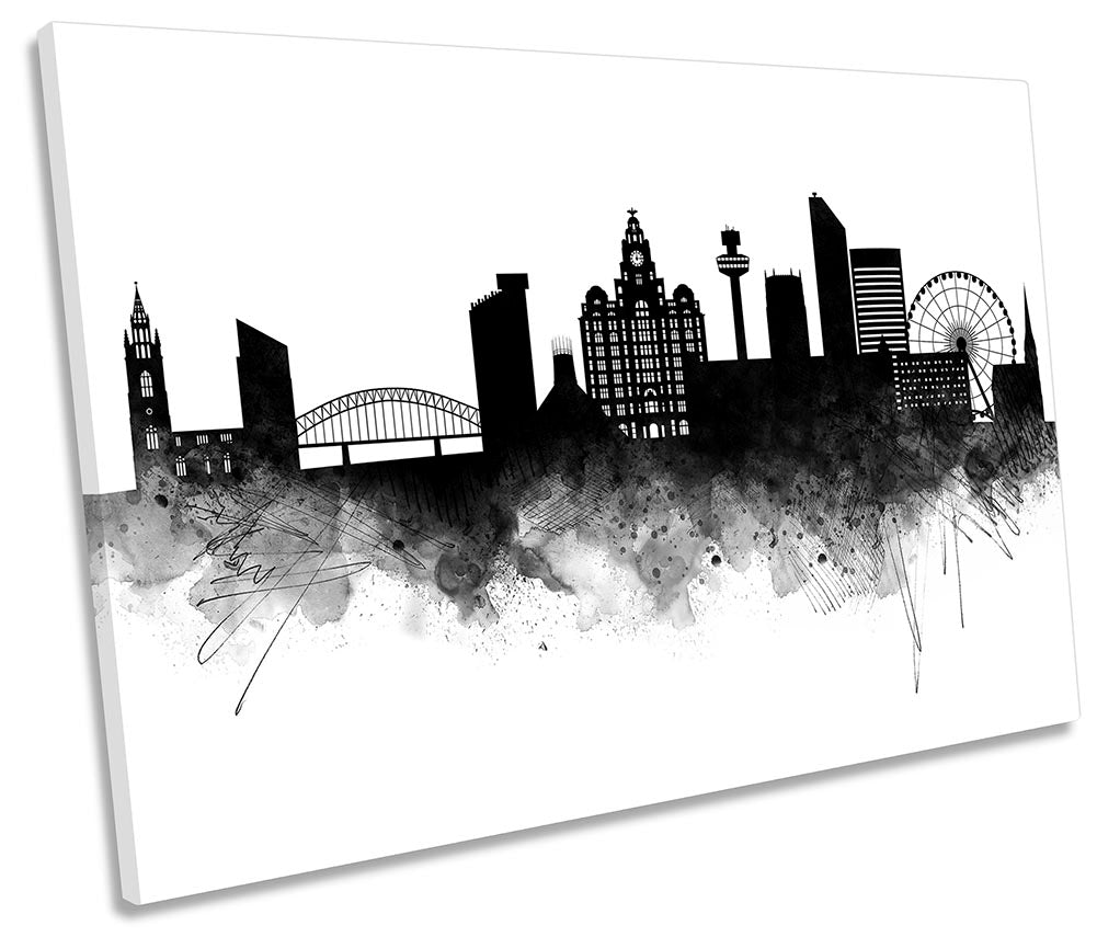 Liverpool Abstract City Skyline Black