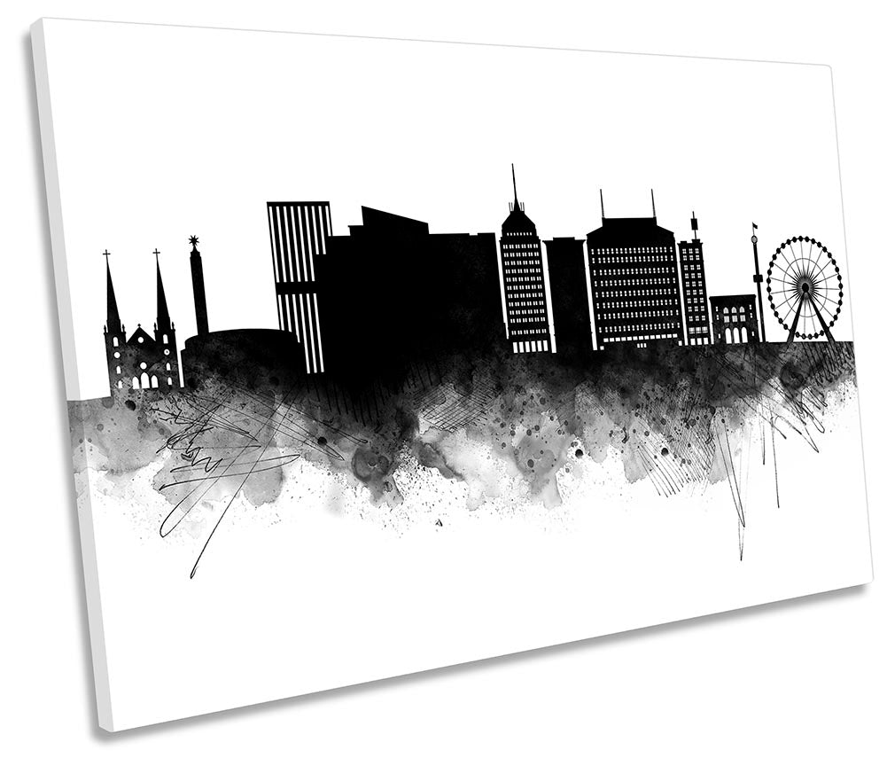 Fresno Abstract City Skyline Black