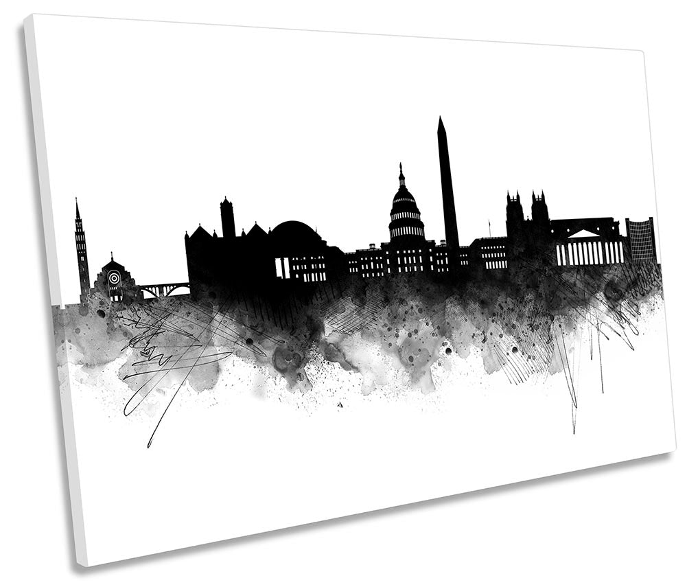 Washington Abstract City Skyline Black