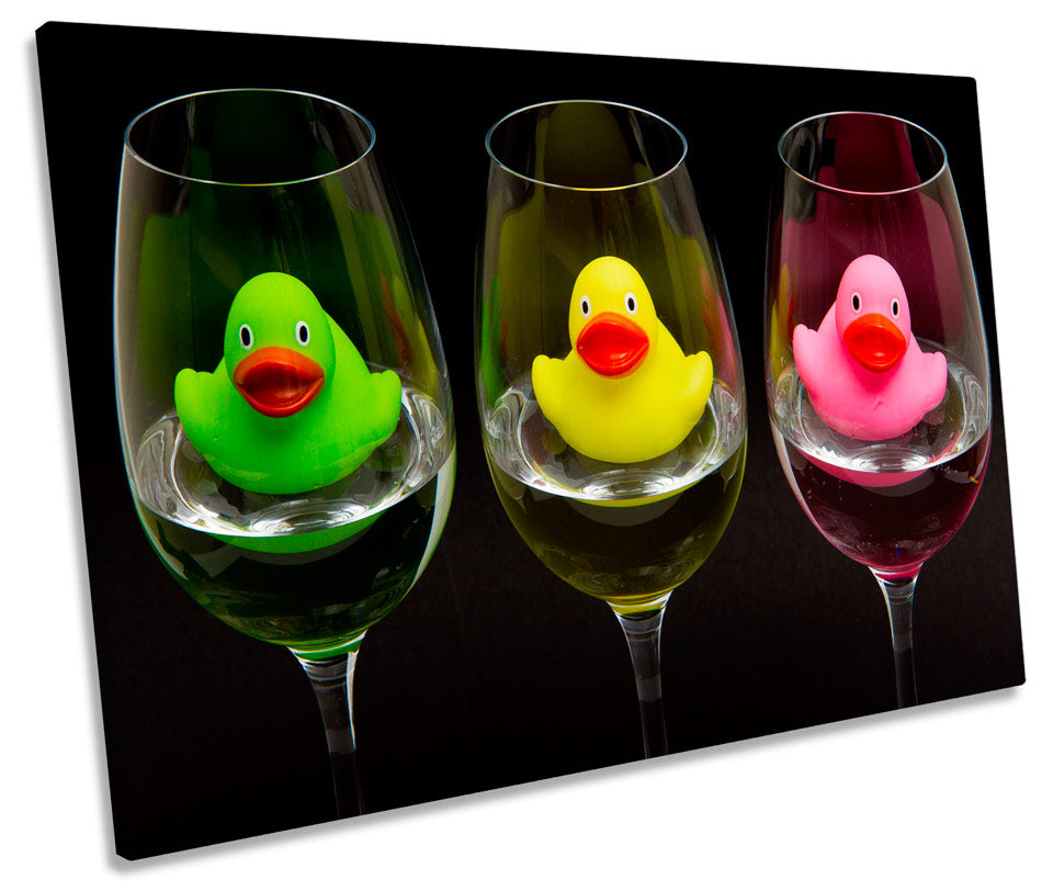 Rubber Ducks Wine Glasses Kitchen