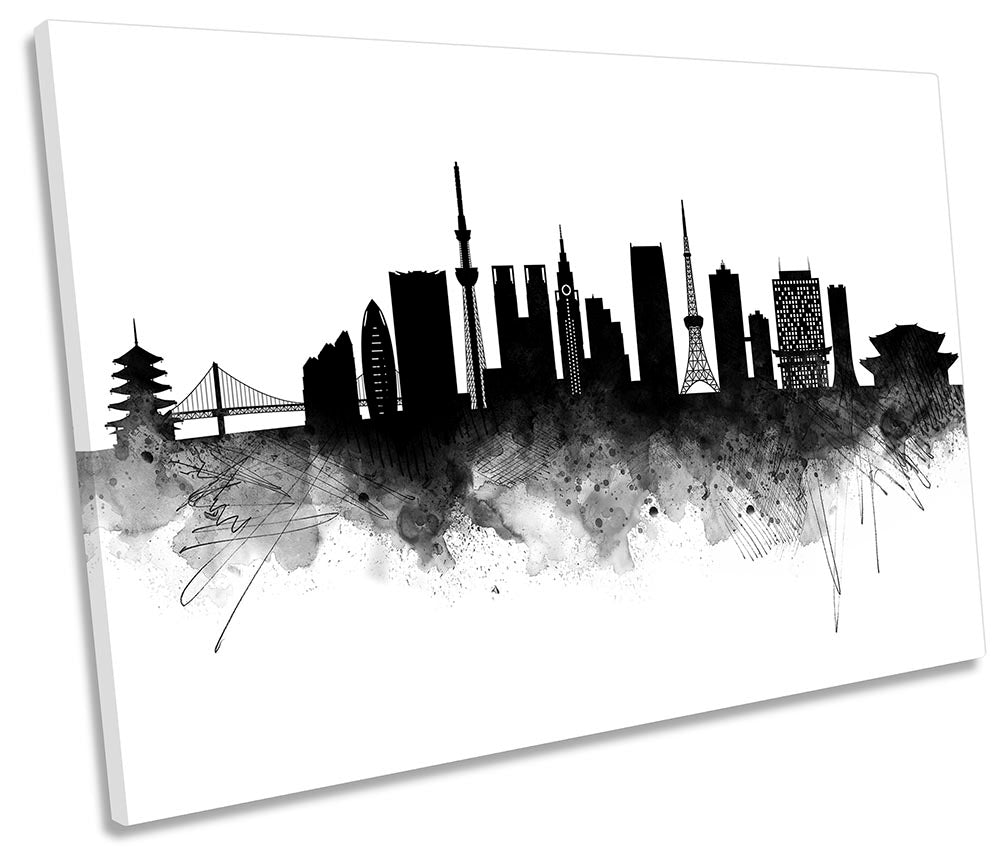 Tokyo Abstract City Skyline Black