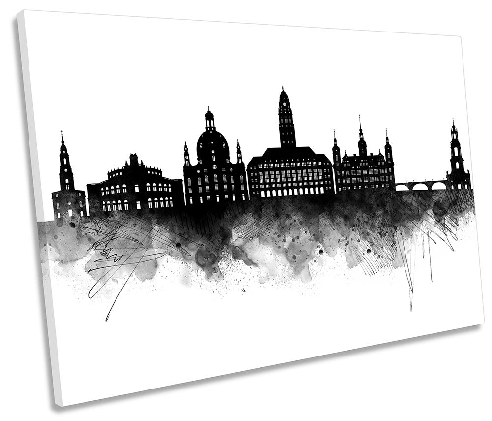 Dresden Abstract City Skyline Black