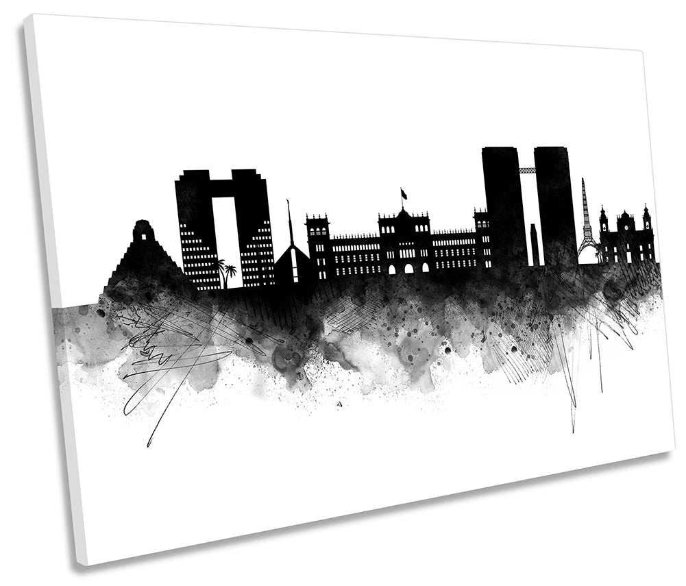 Guatemala City Abstract Skyline Black