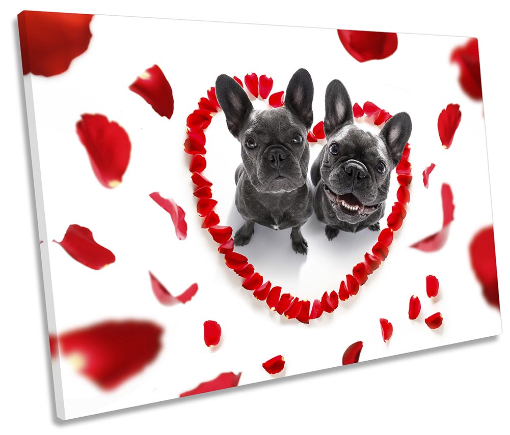 French Bulldogs Love Heart Red