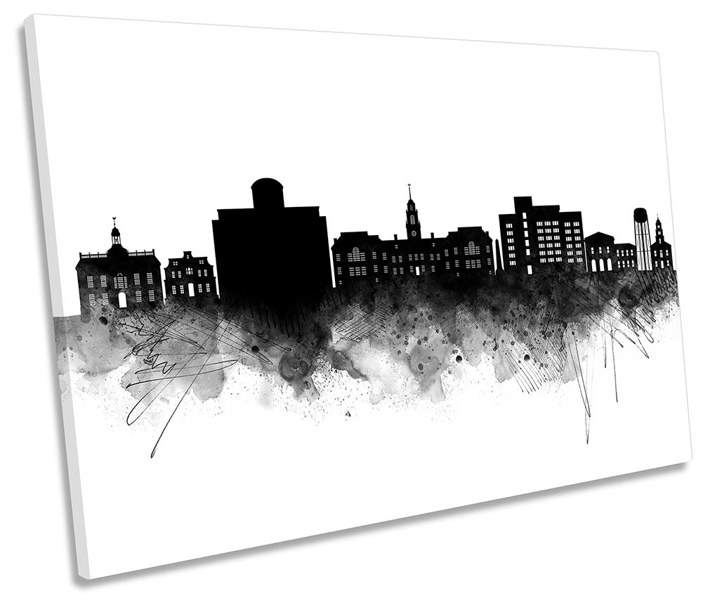 Dover USA Abstract City Skyline Black