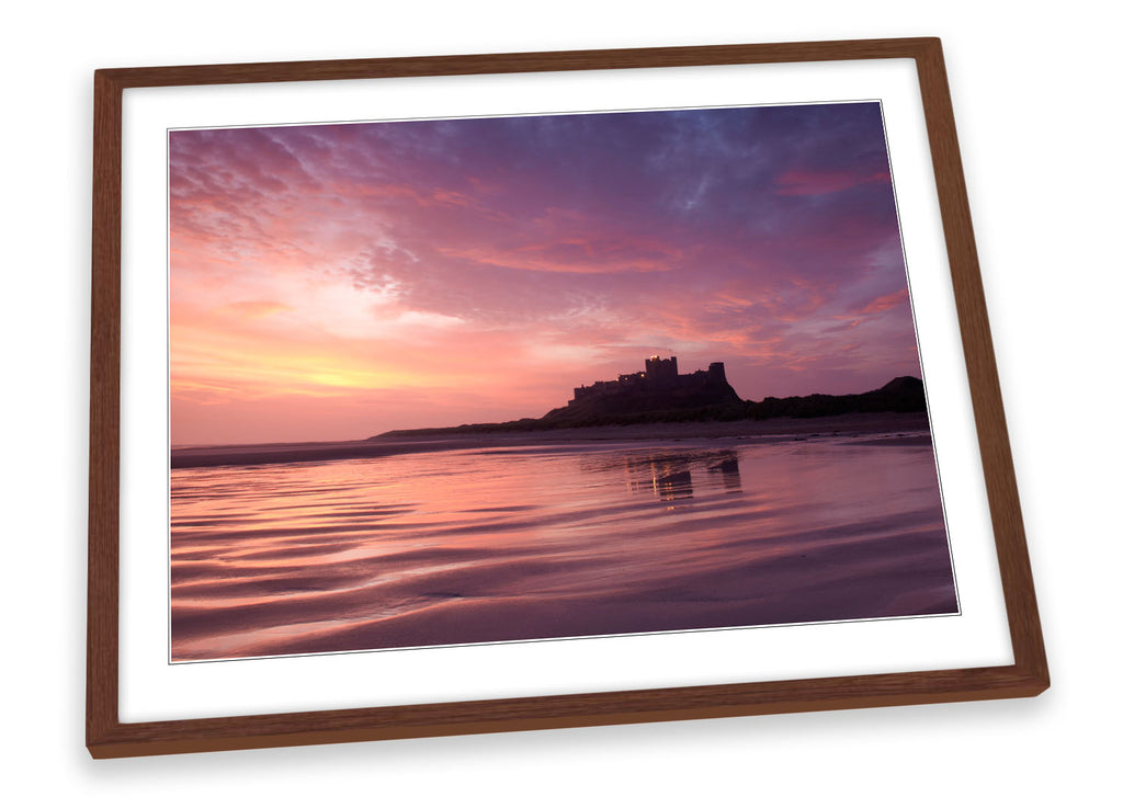 Bamburgh Castle Northumberland Sunset Framed