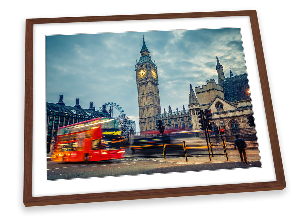 London Red Bus Big Ben Framed