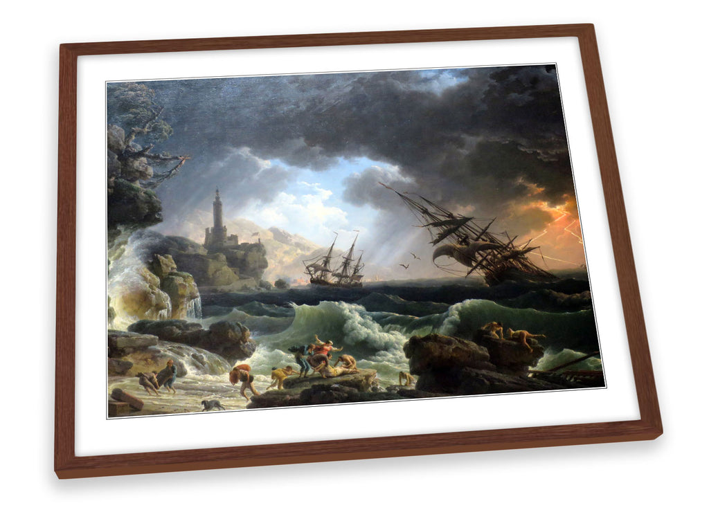 Joseph Vernet Shipwreck in Stormy Seas Framed