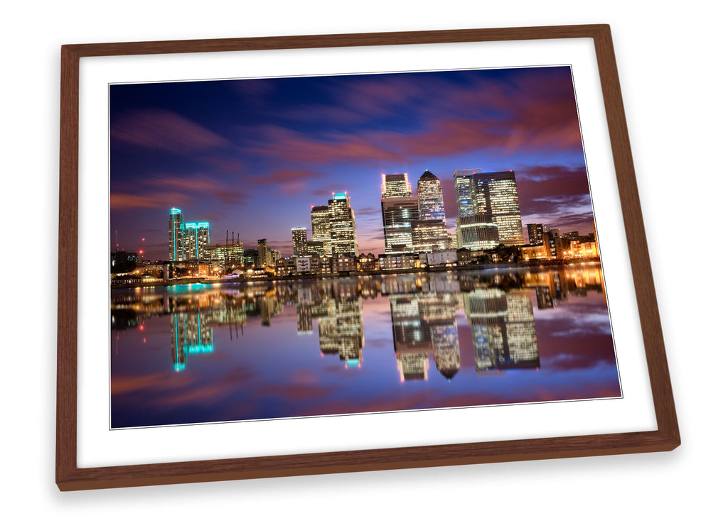 London Skyline Canary Wharf Framed