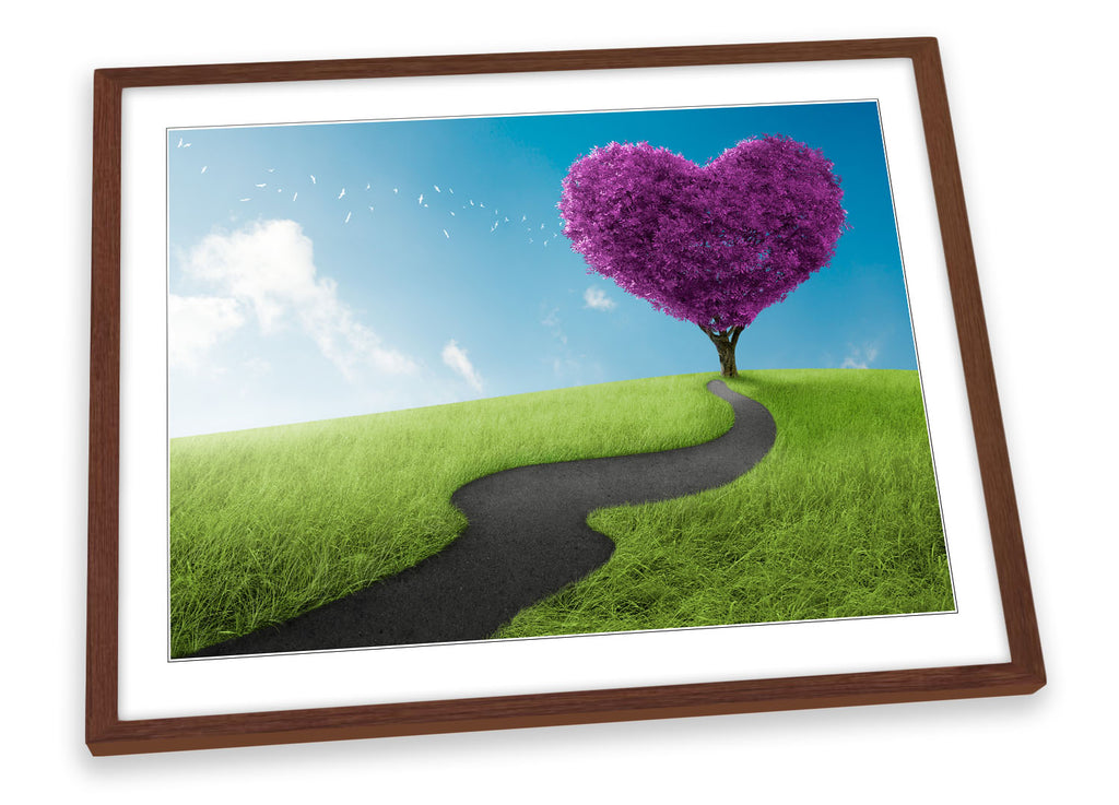 Lavender Love Heart Tree Framed