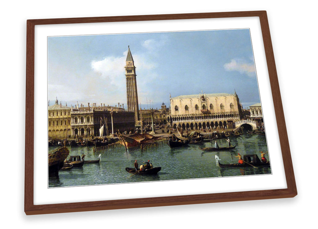 Canaletto The Molo from the Basin of San Marco Framed