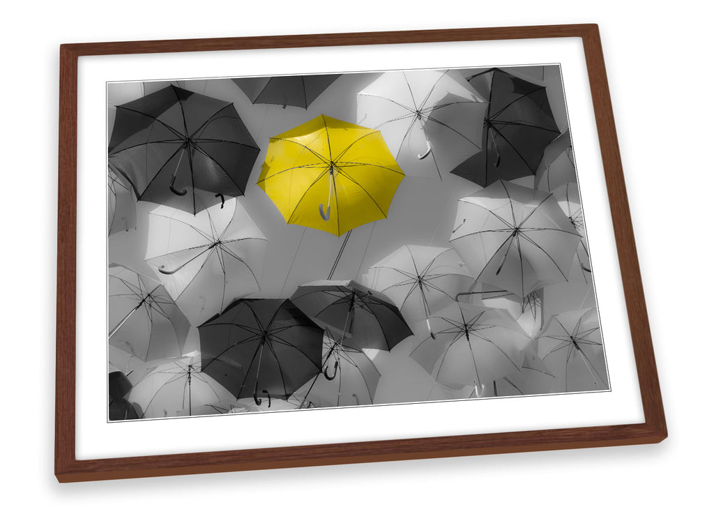 Yellow Umbrella Modern Framed