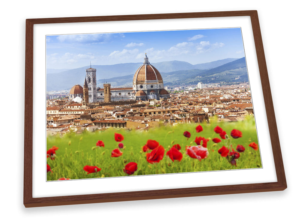 Florence Italy Poppies City Framed