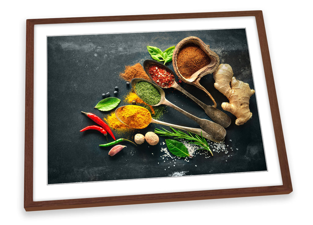 Herbs Kitchen Spices cafe Framed