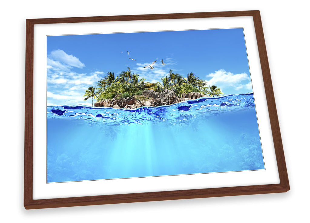 Paradise Desert Island Seascape Framed