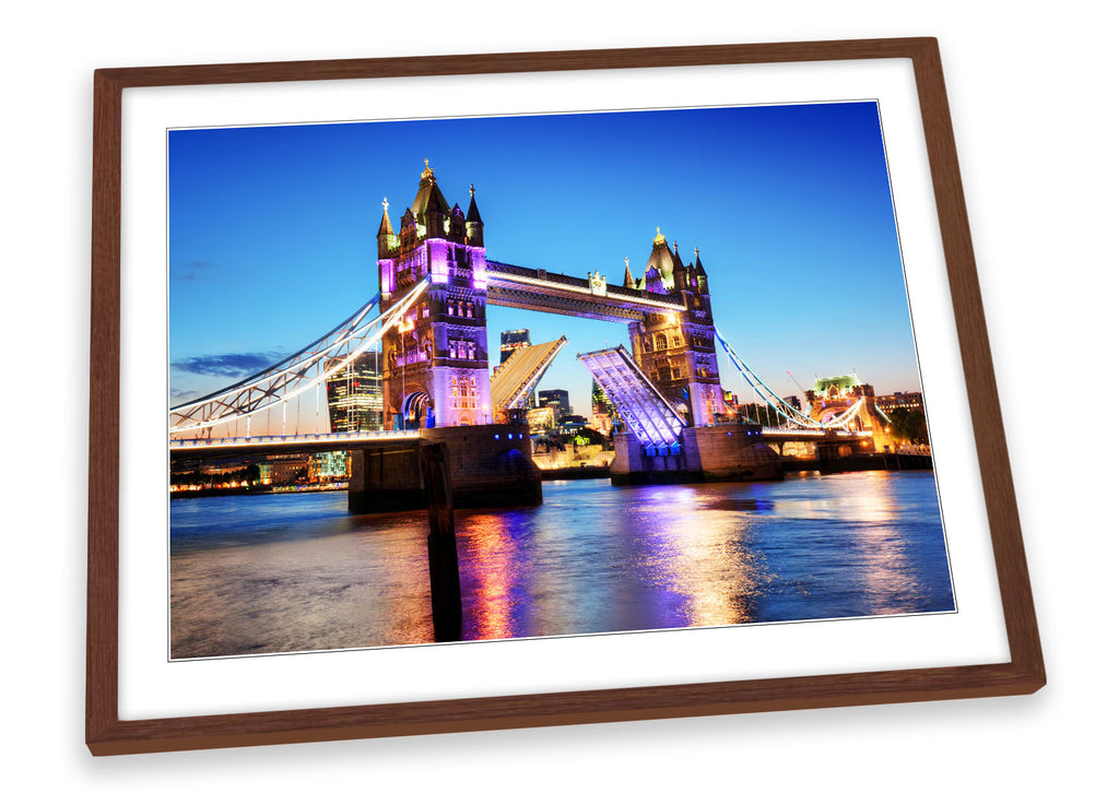 Tower Bridge London Sunset Blue Framed